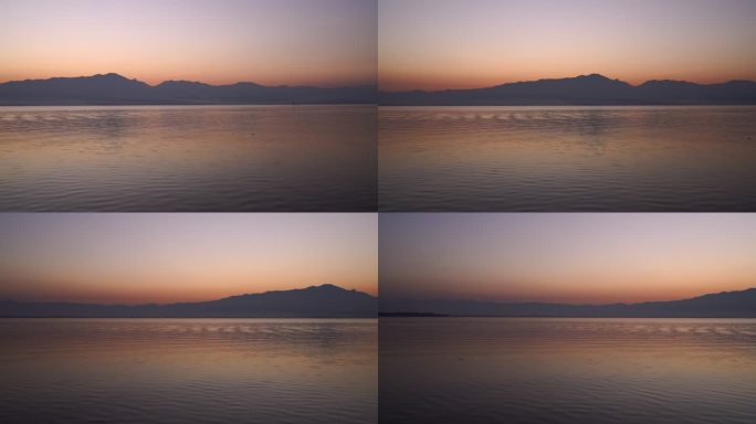 泰国北部关帕瑶湖美丽的日落景色