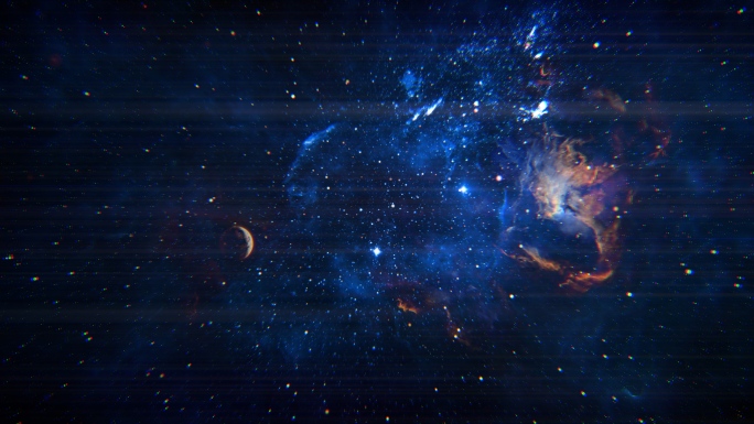 【4K宇宙】蓝色科幻赛博朋克太空虚拟星球