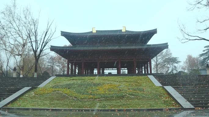 下雪天的古建筑   下大雪