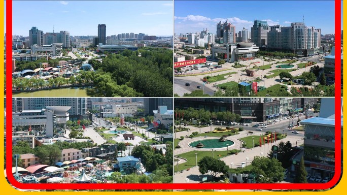 银川光明广场航拍