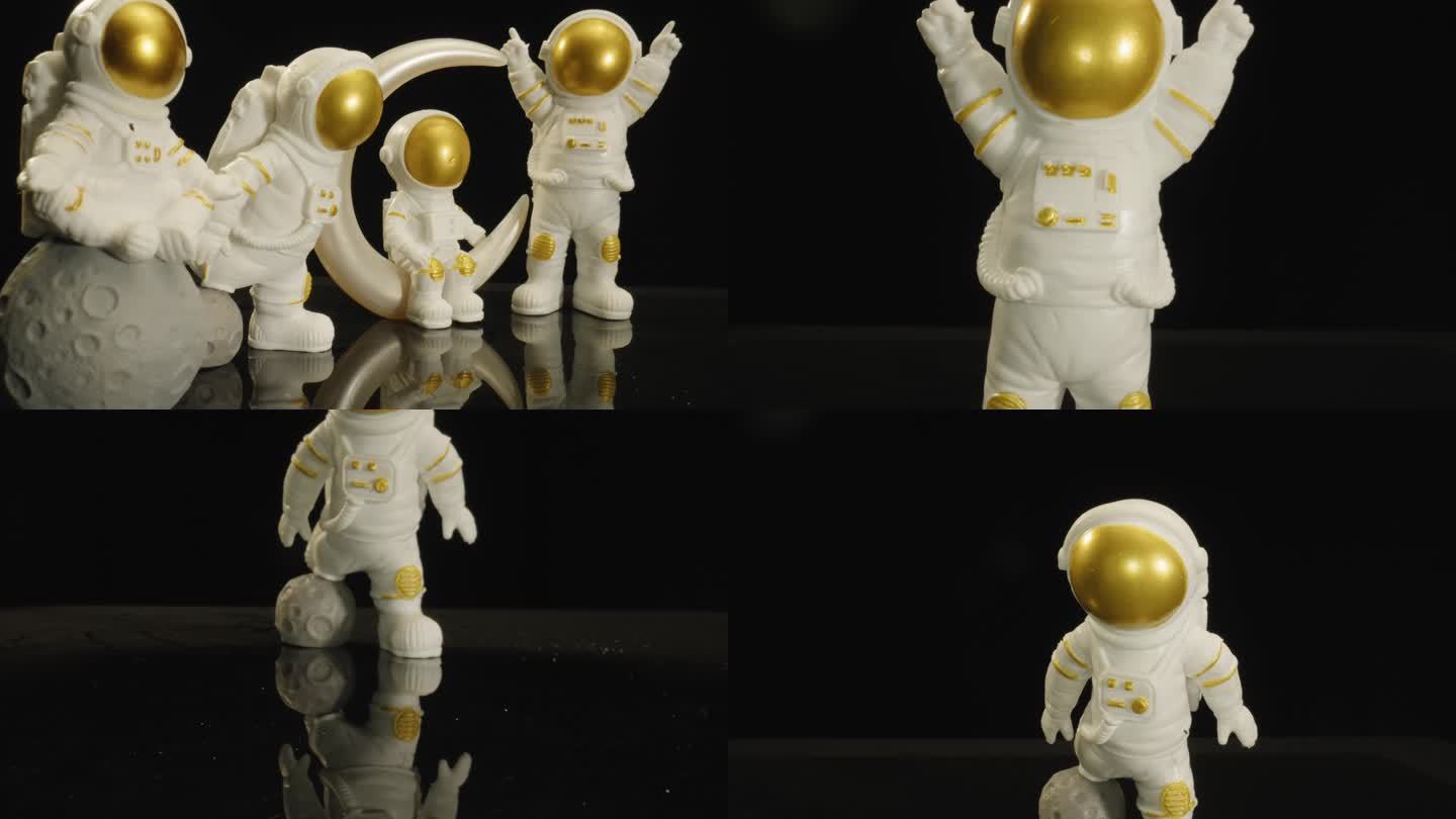国产玩具摆件宇航员造型橡胶小人实物展示