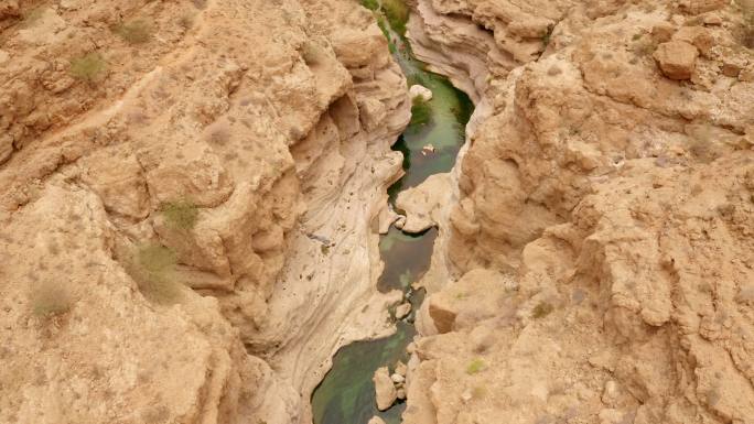 AERIAL阿曼Wadi Shab自然地标
