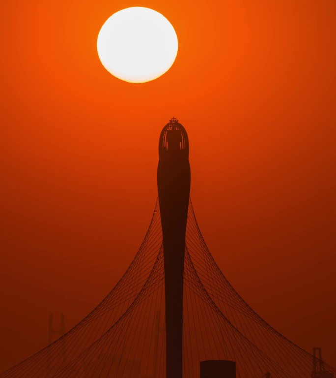 东莞滨海湾大桥穿日日落