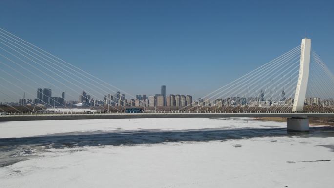 沈阳富民桥冬季航拍