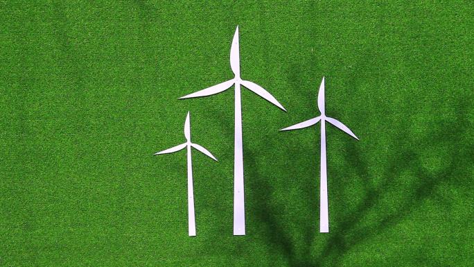 城市文明建设风力发电绿底白色标识标牌