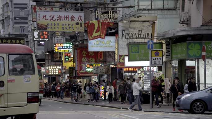 【4k】香港旺角复古繁忙街头人车延时拍摄