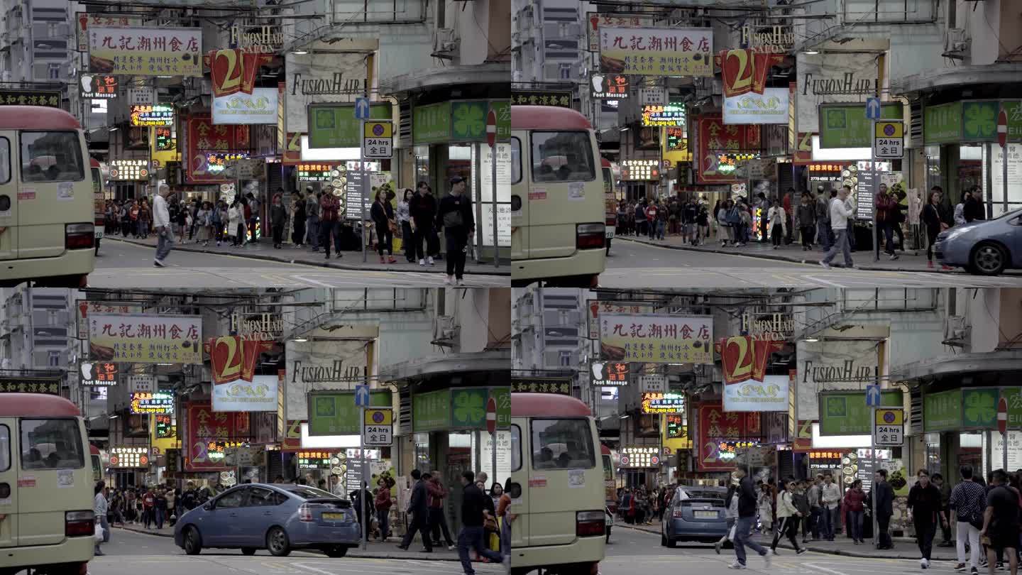 【4k】香港旺角复古繁忙街头人车延时拍摄