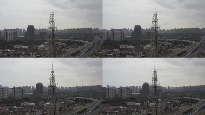 城市5G信号塔巨型接收器钢铁设施