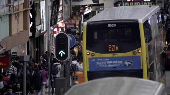 【4k】香港旺角复古繁忙车流人流延时拍摄