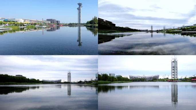北京奥林匹克公园龙形水系延时摄影