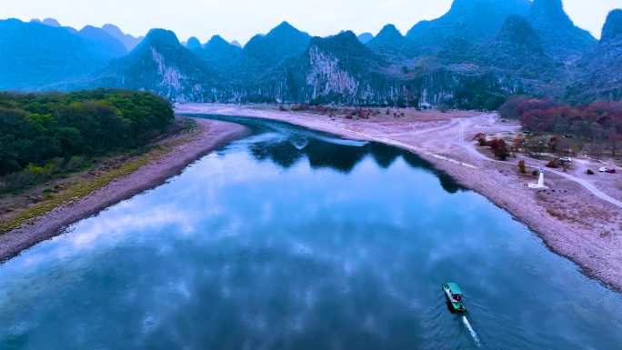 桂林山水，游船