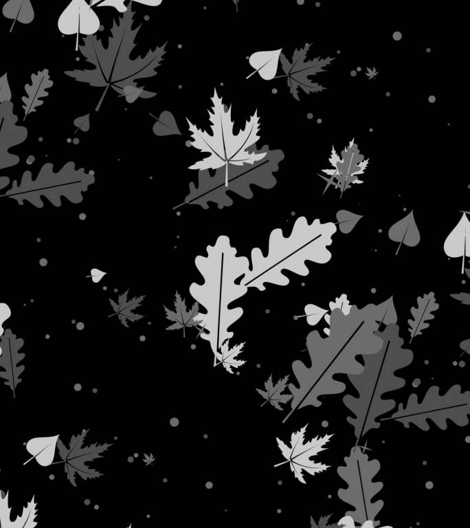 抽象的黑白背景搭配盘旋的树叶，打造秋季设计