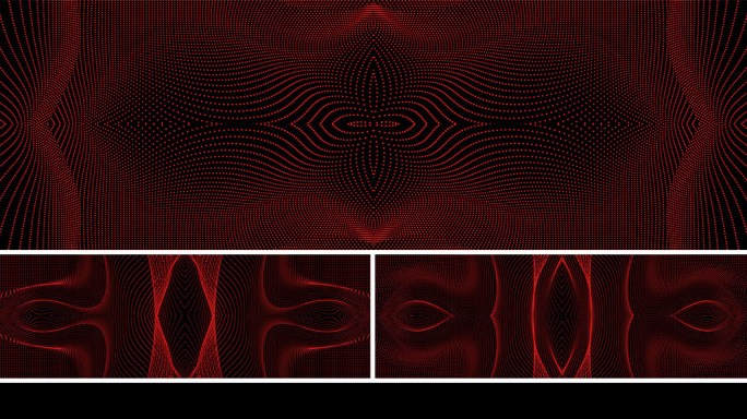 【宽屏时尚背景】黑红抽象线条唯美曲线图形