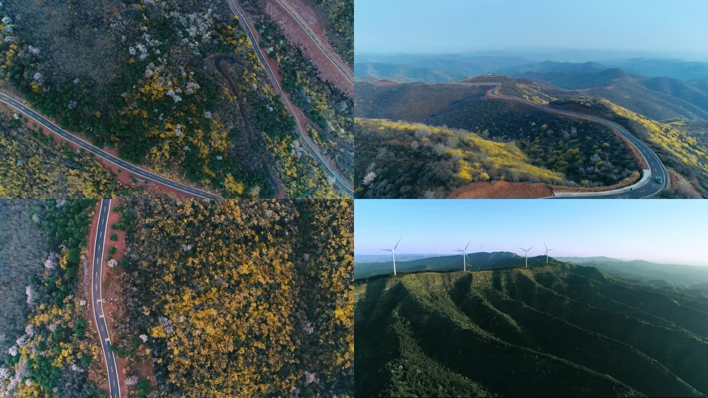 春天自然大山风景航拍空镜