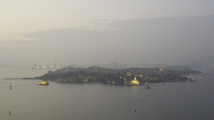 厦门鼓浪屿夜景厦门航拍