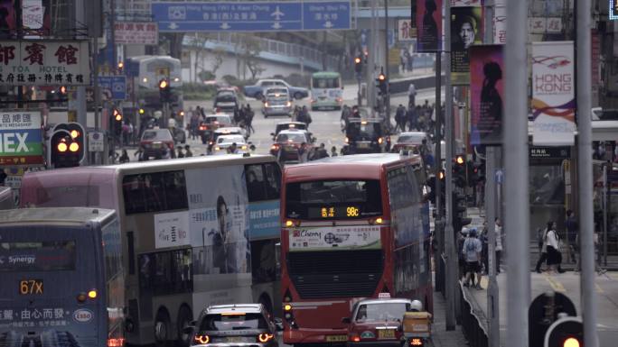 【4k】香港旺角复古繁忙车流人流延时拍摄