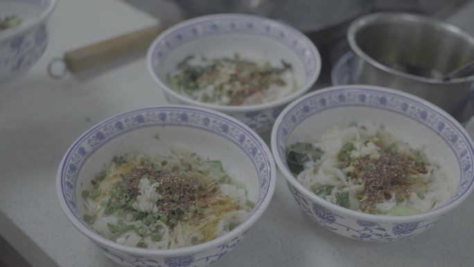实拍陕西美食拉面扯面4k油泼面地方特色