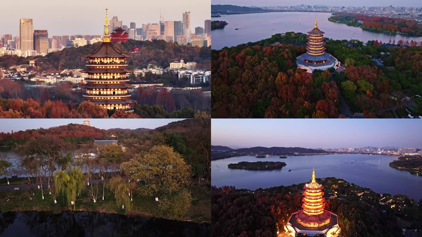 雷锋塔日转夜50帧秋色视频素材