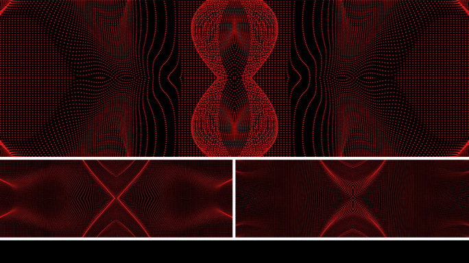 【宽屏时尚背景】黑红抽象线条扭动曲线图形