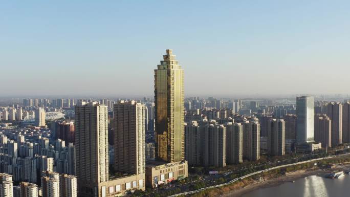 安徽芜湖市城市风光航拍4K视频