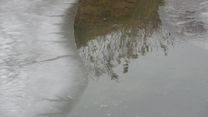 春天来了河面的冰化开了 冰融化 万物复苏