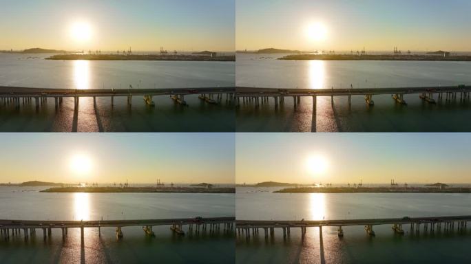 4K正版-航拍日落下的广深沿江高速02
