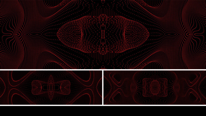【宽屏时尚背景】黑红抽象线条暗影曲线图形