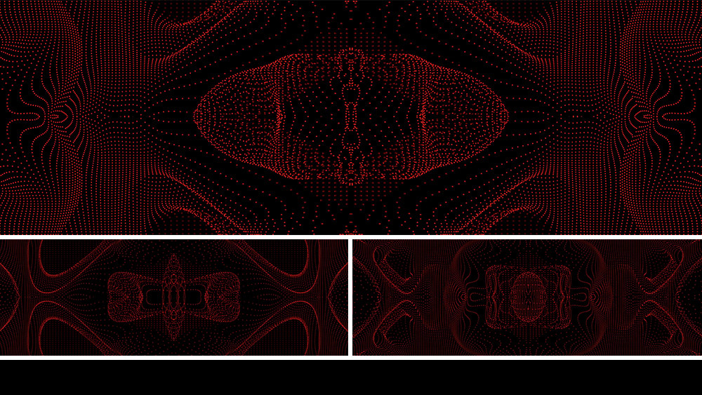 【宽屏时尚背景】黑红抽象线条暗影曲线图形