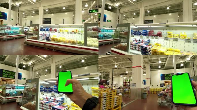 【绿屏】超市购物操作手机
