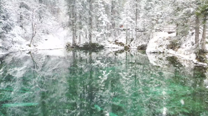 牟尼沟二道海雪景素材4K