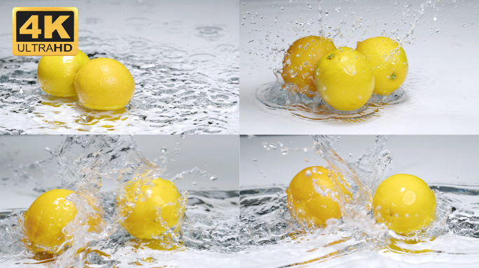 【4K】冰糖橙掉落水面，橙子创意实拍素材