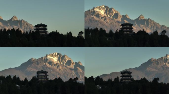 丽江狮子山航拍4k