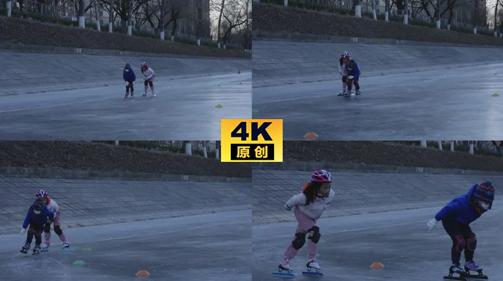 冬季滑冰得孩子