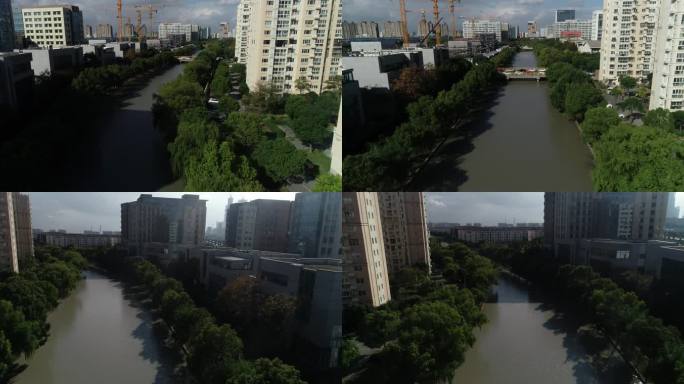 上海郊区河流航拍
