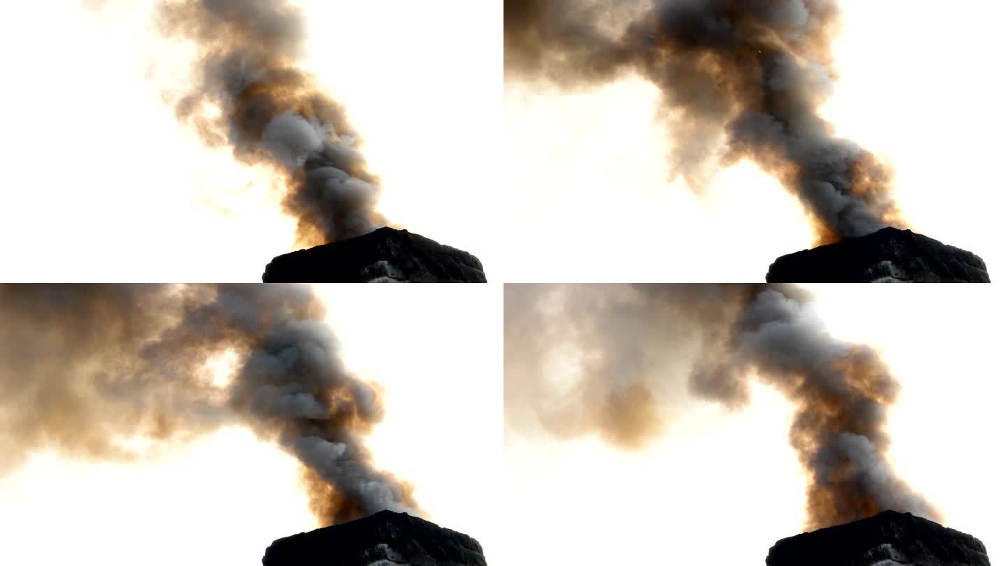 空气污染排污烟囱视频黑烟浓烟高清特写