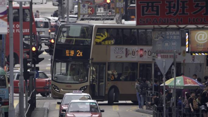 【4k】香港旺角复古繁忙车流人流延时拍摄