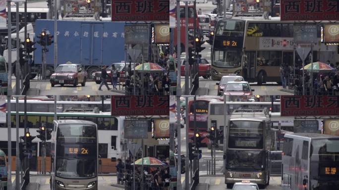 【4k】香港旺角复古繁忙车流人流延时拍摄