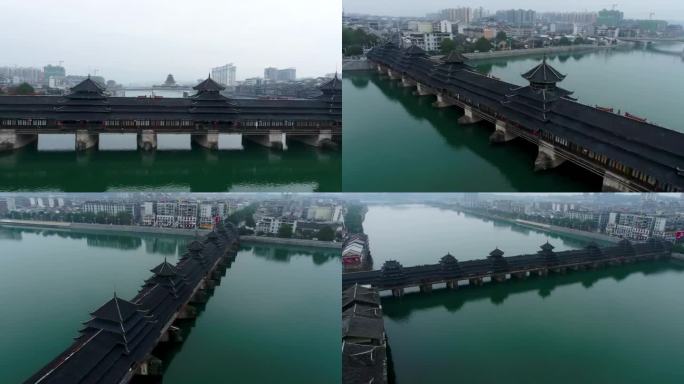 4K航拍怀化芷江舞水河龙津风雨桥2