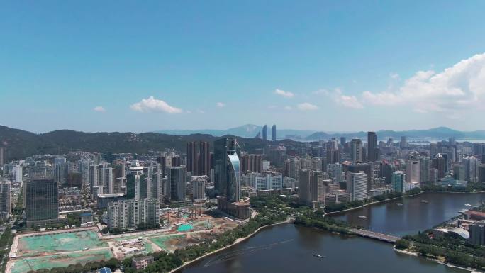 无人机捕捉中国厦门的城市景观