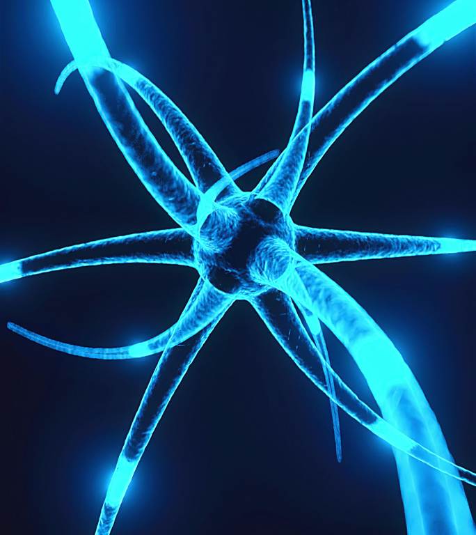 4k三维渲染神经细胞的医学动画