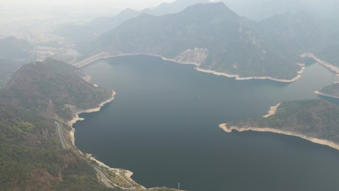 航拍浙江金华九峰山水库