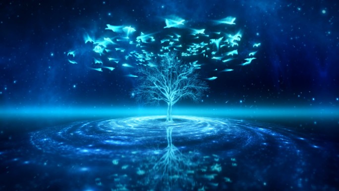 蓝色梦幻树