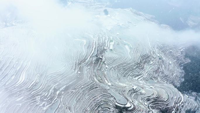 加榜梯田湿地公园雪景