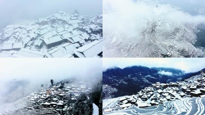 加榜梯田湿地公园雪景