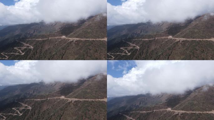 云雾见崎岖的山路