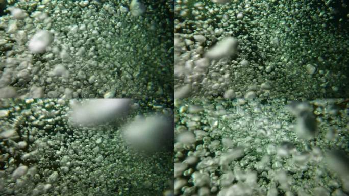水中气泡水中冒泡泡泡上升水中视觉潜水运动