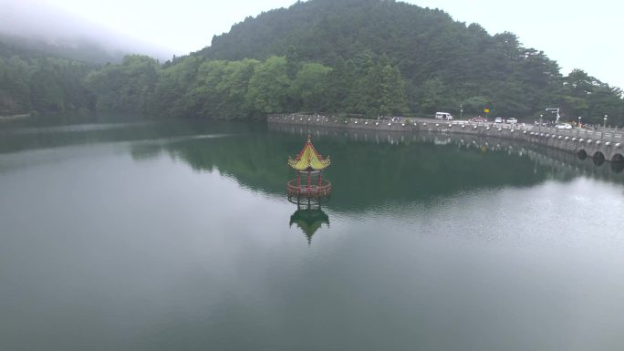 九江庐山风景区航拍雪景风光