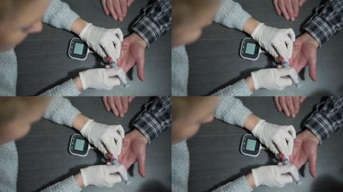 血糖仪检测糖尿病手指