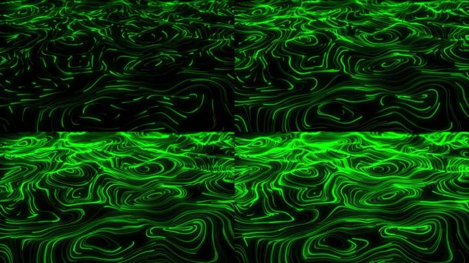 绿色山峦粒子线条发光动画