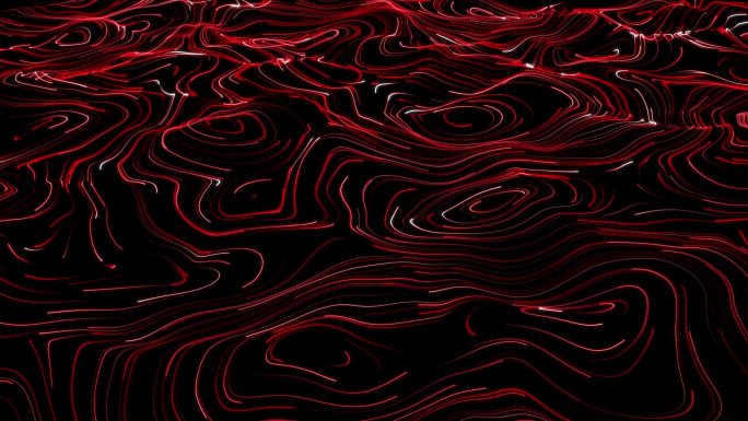 红色山峦粒子线条发光动画